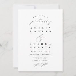 Minimalistische Hochzeit der modernen Kalligrafie Einladung