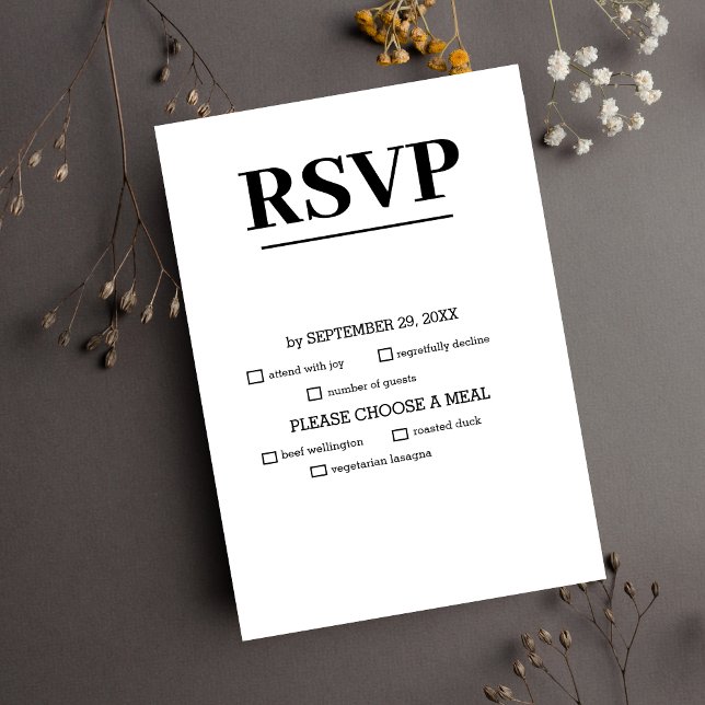 Minimalistische Hochzeit der modernen Kalligrafie RSVP Karte (Von Creator hochgeladen)