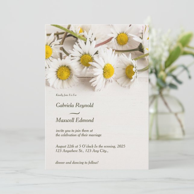 Minimalistische Hochzeit der Neuzeit Einladung (Stehend Vorderseite)