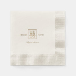 Minimalistische Hochzeit des modernen Chinesen Serviette