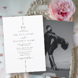 Minimalistische Hochzeit des modernen Fotos Einladung