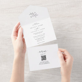 Minimalistische Hochzeit des Starfish Beach Monogr All In One Einladung
