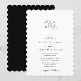 Minimalistische Hochzeit des Starfish Beach Monogr Einladung