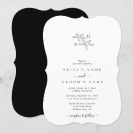 Minimalistische Hochzeit des Starfish Beach Monogr Einladung