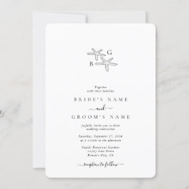 Minimalistische Hochzeit des Starfish Beach Monogr Einladung