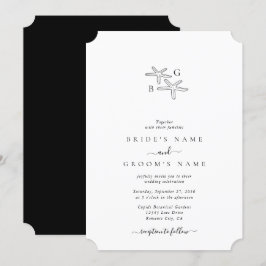 Minimalistische Hochzeit des Starfish Beach Monogr Einladung