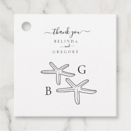 Minimalistische Hochzeit des Starfish Beach Monogr Geschenkanhänger
