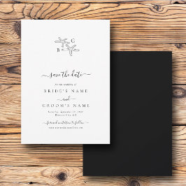 Minimalistische Hochzeit des Starfish Beach Monogr Save The Date
