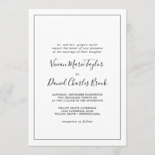 Minimalistische Hochzeit Einladung