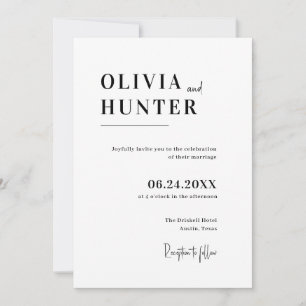 Minimalistische Hochzeit Einladung