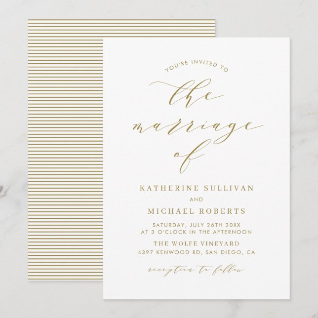 Minimalistische Hochzeit Einladung (Vorne/Hinten)
