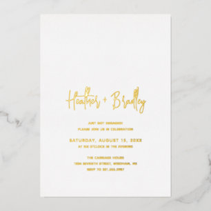 Minimalistische Hochzeit Folieneinladung