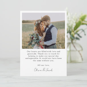 Minimalistische Hochzeit Foto 12x18 Dankeskarte