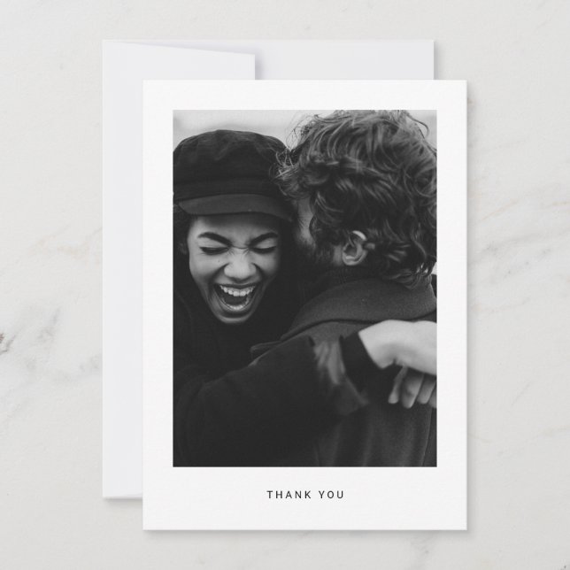 Minimalistische Hochzeit Foto Vielen Dank Postkart Dankeskarte (Vorderseite)