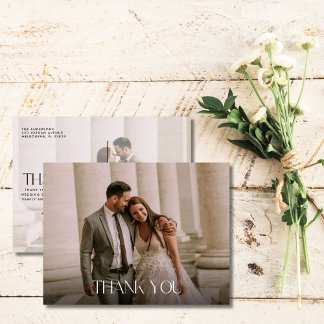 Minimalistische Hochzeit Foto Vielen Dank Postkarte