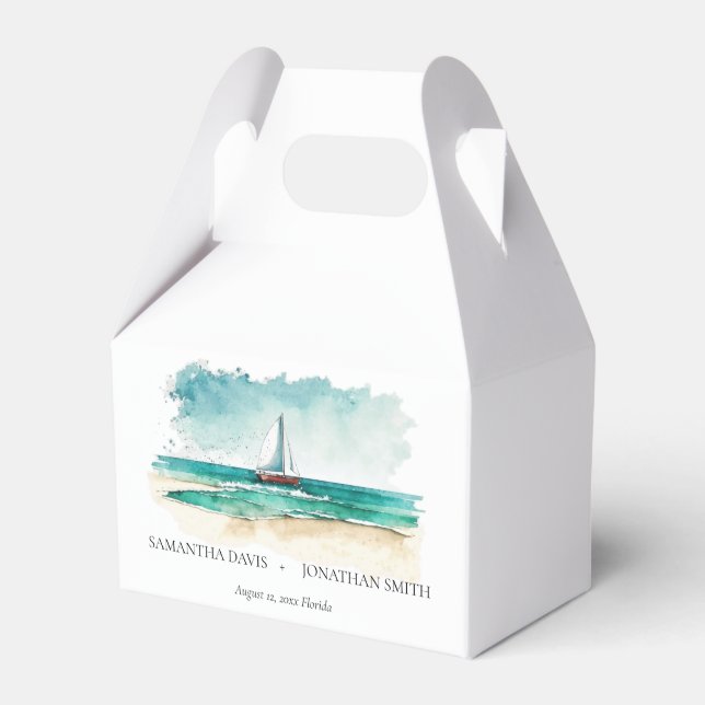 Minimalistische Hochzeit für Wasserfarben Geschenkschachtel (Vorderseite)