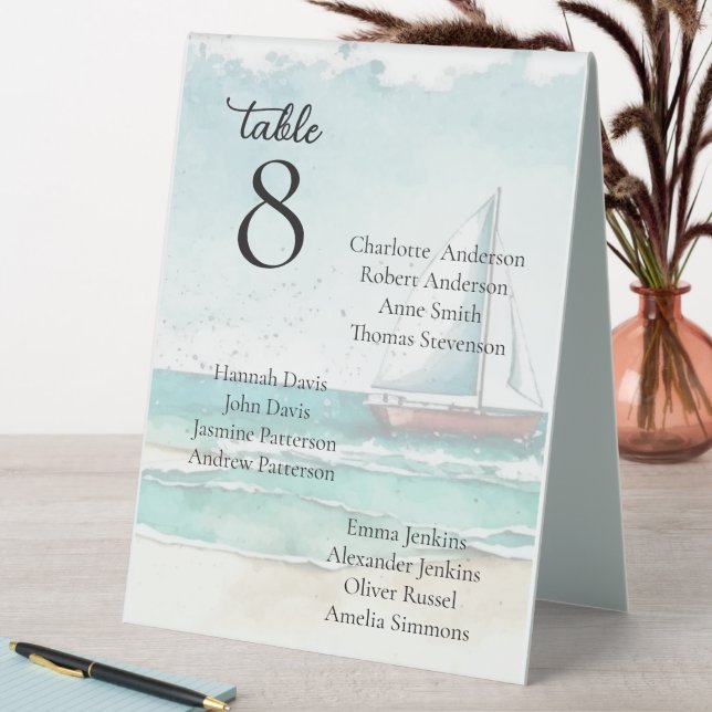 Minimalistische Hochzeit für Wasserfarben Tischaufsteller (In Situ (Tisch))