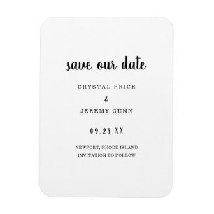 Minimalistische Hochzeit gerettet Datum Datum Datu Magnet