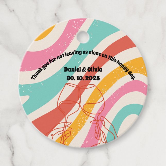 Minimalistische Hochzeit Geschenkanhänger (Vorderseite)