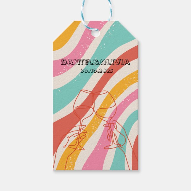Minimalistische Hochzeit Geschenkanhänger (Vorderseite)