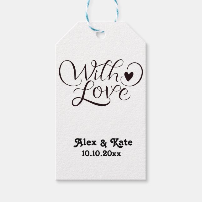 Minimalistische Hochzeit Geschenkanhänger (Vorderseite)