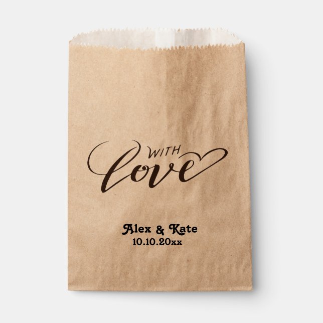 Minimalistische Hochzeit Geschenktütchen (Vorderseite)