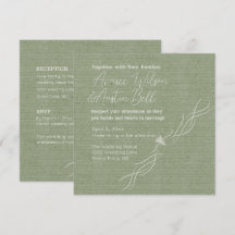 Minimalistische Hochzeit Grün und Weiß