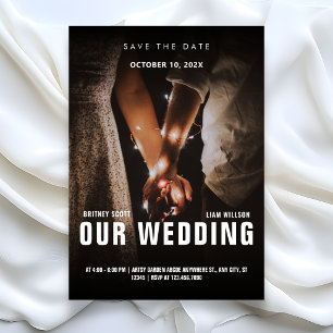 Minimalistische Hochzeit im Foto Save The Date