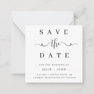 MINIMALISTISCHE Hochzeit im HAUSHALT Sichern Sie d Mitteilungskarte