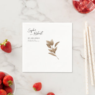 Minimalistische Hochzeit im Herbst Personalisiert Serviette