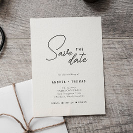 Minimalistische Hochzeit im modernen Skriptstil – Save The Date