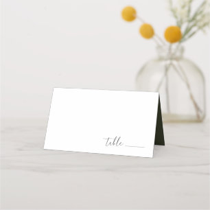Minimalistische Hochzeit in botanischem Foliage Platzkarte