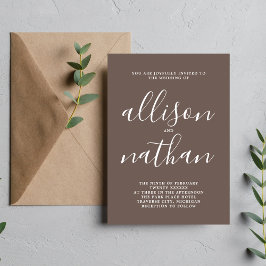 Minimalistische Hochzeit in einem schlichten Raum Einladung