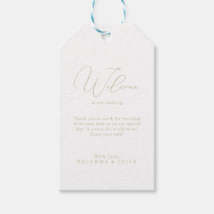 Minimalistische Hochzeit in Gold Klasse Geschenkanhänger