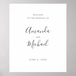 Minimalistische Hochzeit in Grau und Weiß Poster