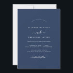 Minimalistische Hochzeit in Navy Blue Einladung<br><div class="desc">Hübschere Einladungen für Hochzeiten im Kleinen Bayleigh Store!</div>
