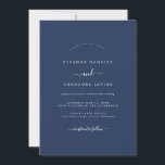Minimalistische Hochzeit in Navy Blue Einladung<br><div class="desc">Hübschere Einladungen für Hochzeiten im Kleinen Bayleigh Store!</div>
