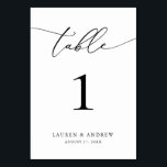 Minimalistische Hochzeit in Schwarz und Weiß | Eve Tischnummer<br><div class="desc">(**BITTE BEACHTEN SIE: Um zu bestellen,  passen Sie einfach Ihre Tischnummer (und Name/Datum) an und fügen Sie jede Nummer einzeln in Ihren Warenkorb ein. Dann Karo raus,  sobald du fertig bist.) Schön,  elegant,  modern und minimalistisch,  Tischnummer-Karte. Vollständig anpassbar mit Ihren Namen (oder Ereignisname) und Datum.</div>