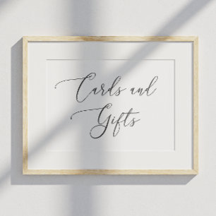 Minimalistische Hochzeit in Schwarz und Weiß. Kart Poster