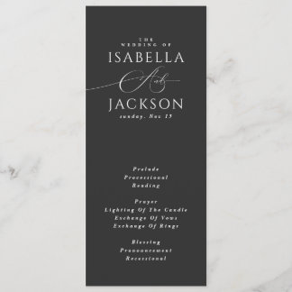 Minimalistische Hochzeit in Schwarz und Weiß Programm