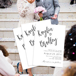 Minimalistische Hochzeit mit Eltern Einladung