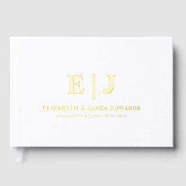 Minimalistische Hochzeit mit Gold Couple Gästebuch