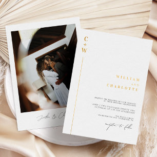 Minimalistische Hochzeit mit Goldfolie Folieneinladung