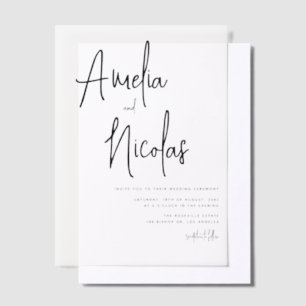 Minimalistische Hochzeit mit handgeschriebenem Bla