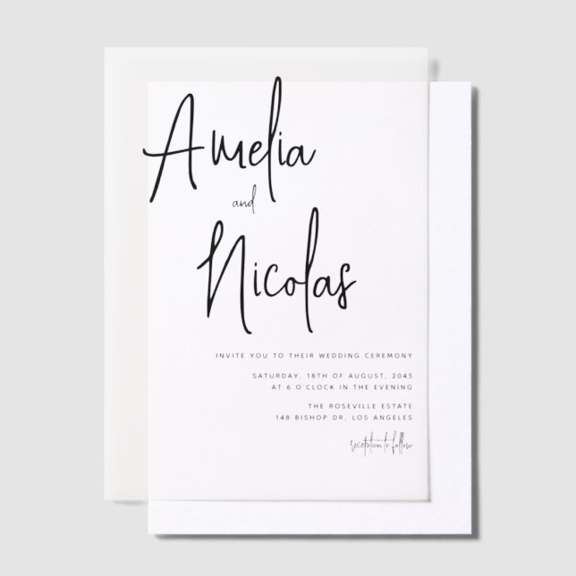 Minimalistische Hochzeit mit handgeschriebenem Bla (Versetzt)