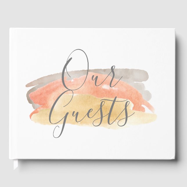 Minimalistische Hochzeit mit hübscher Wasserfarbe Gästebuch (Vorderseite)