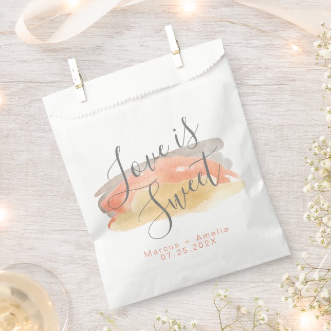 Minimalistische Hochzeit mit hübscher Wasserfarbe Geschenktütchen (Ausgeschnitten)