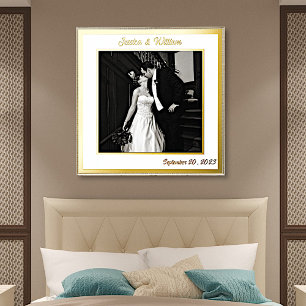 Minimalistische Hochzeit mit individuellem Foto un Foliendrucke