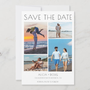 Minimalistische Hochzeit mit mehreren Fotos speich Save The Date