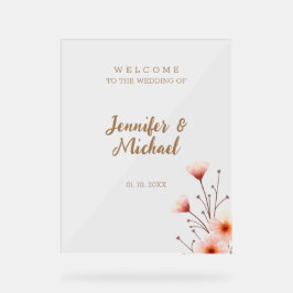 Minimalistische Hochzeit mit moderner Kalligrafie Acrylschild